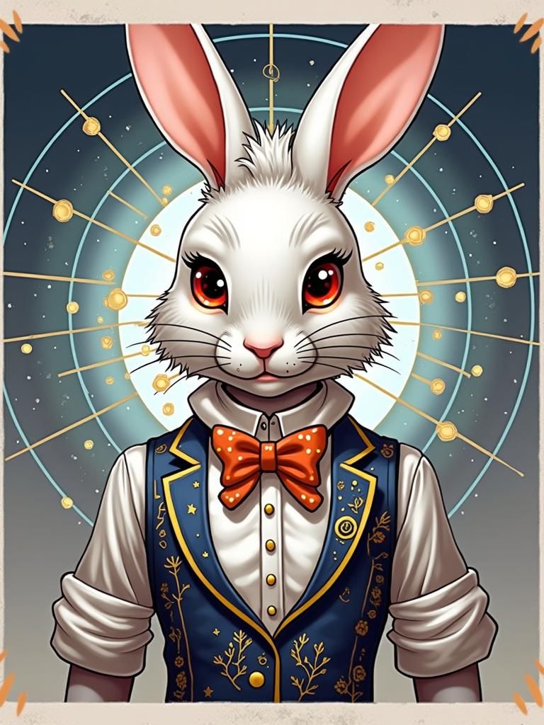 Rabbit Isekai Character with Constellation Map Aura