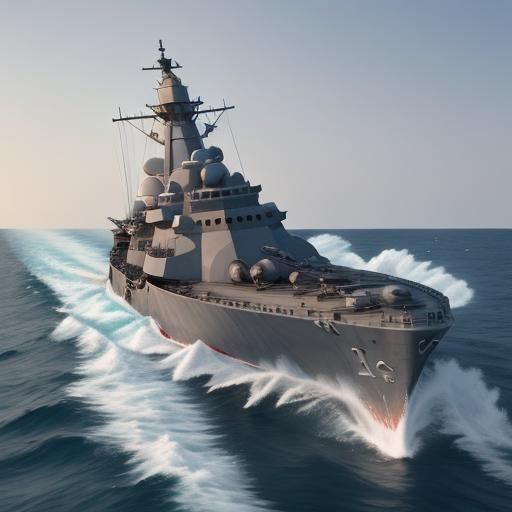 Warship Launching an Attack