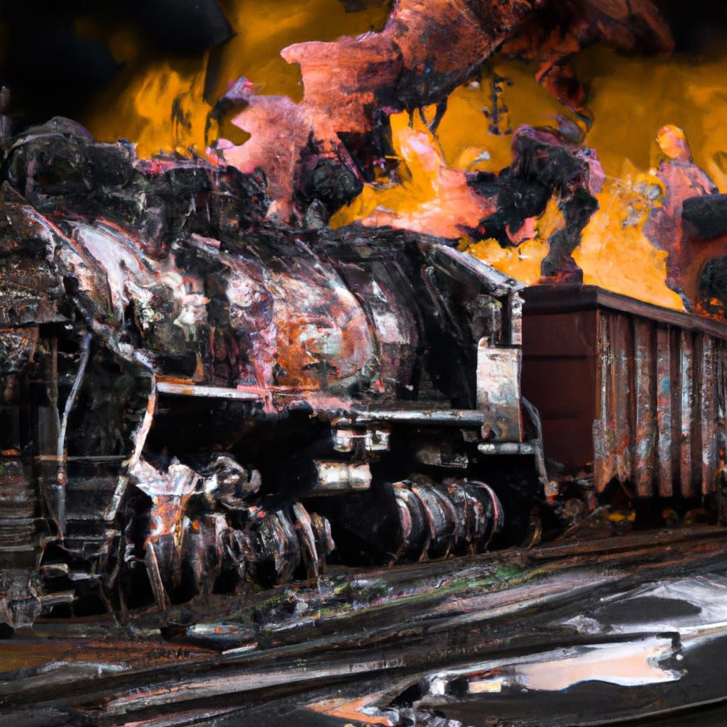 Train Wreck in Ohio: Dark Fantasy Concept Art
