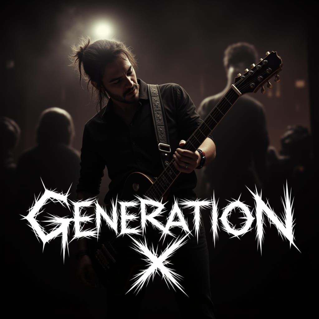 Old Guitarist Playing Behind Back, Generation X Style