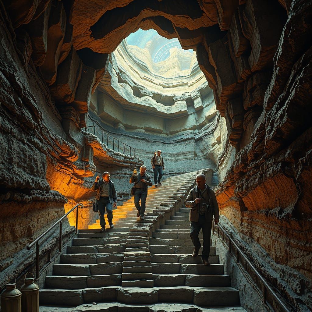 Sedimentary Layers of the Earth in Longitudinal Section, wit...