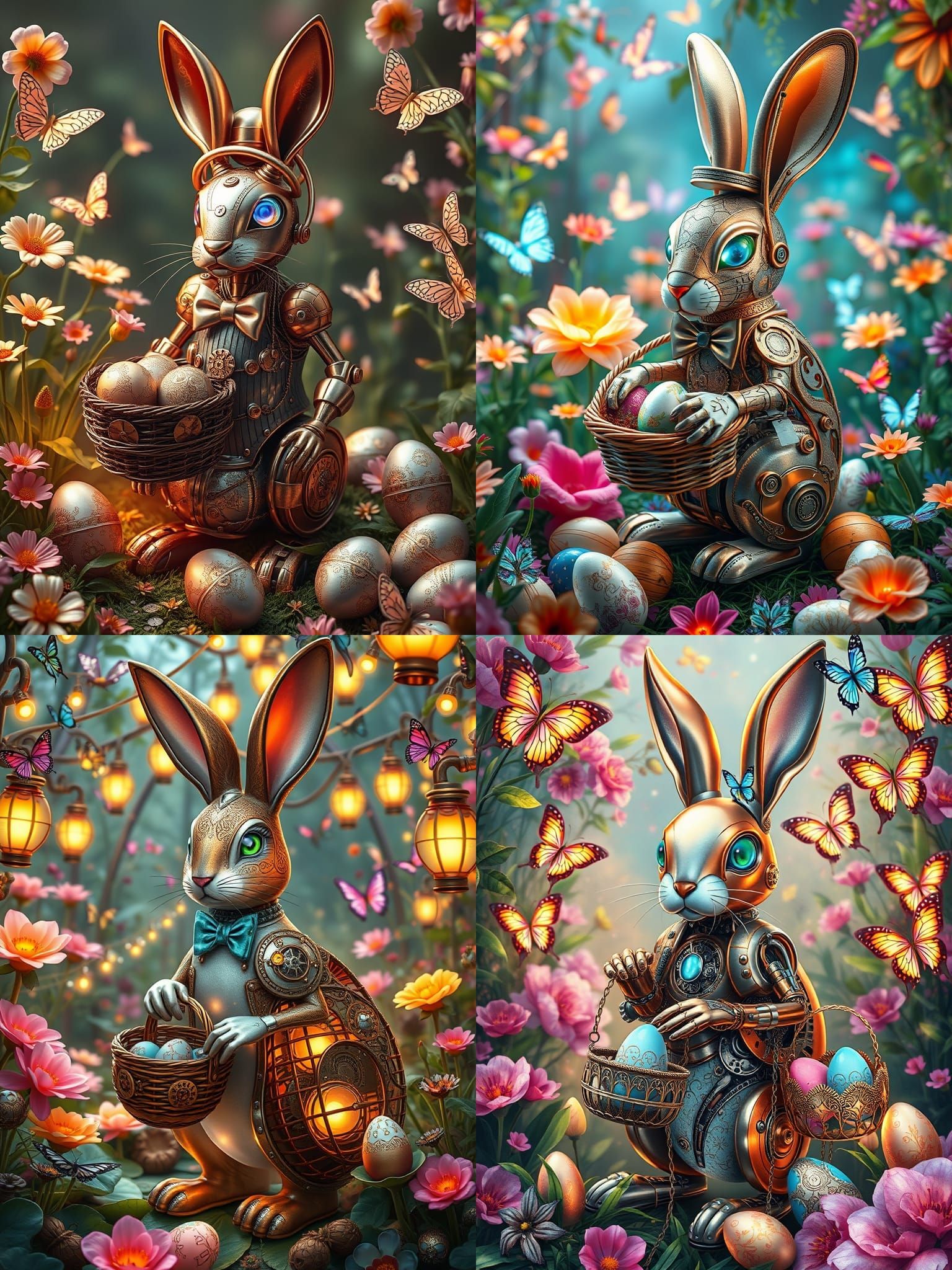Steampunk Easter Bunny in Copper and Silver