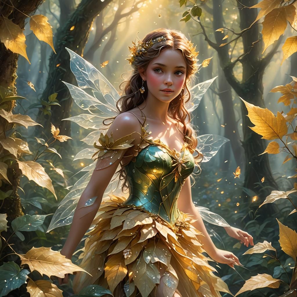 Ethereal Fairy Forest with Diamond Dust, Fantasy Art