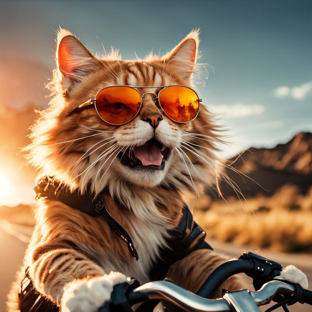 Ethereal Cat in Flight, Cinematic Style