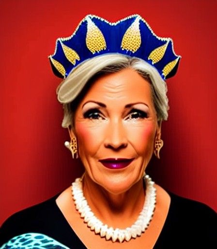 Aqua Queen with Seashell Crown Undersea Digital Art