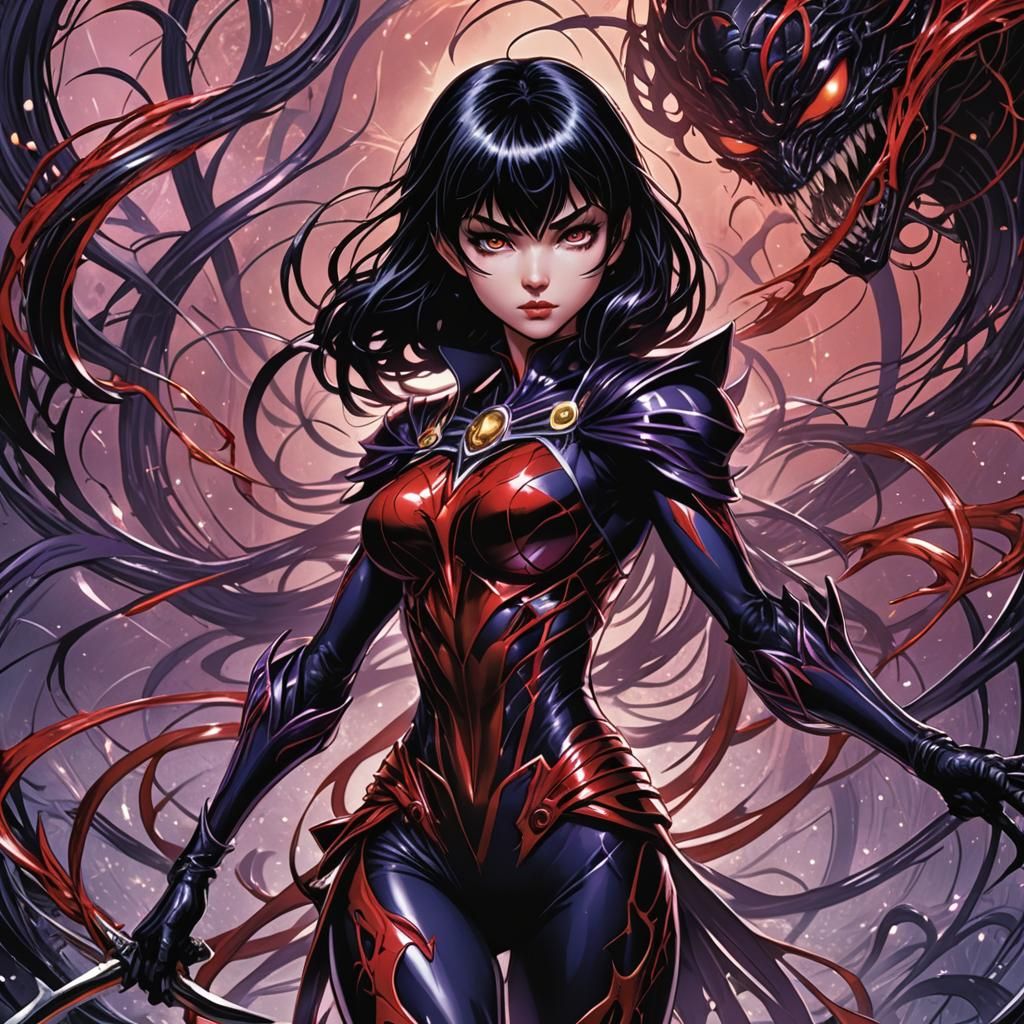 Sailor Saturn with Red Symbiote in Comic Art