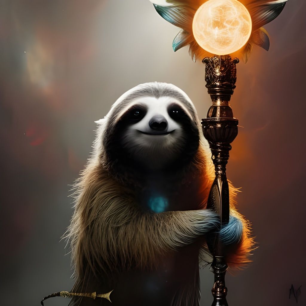 Sloth Wizard Fantasycore Artwork