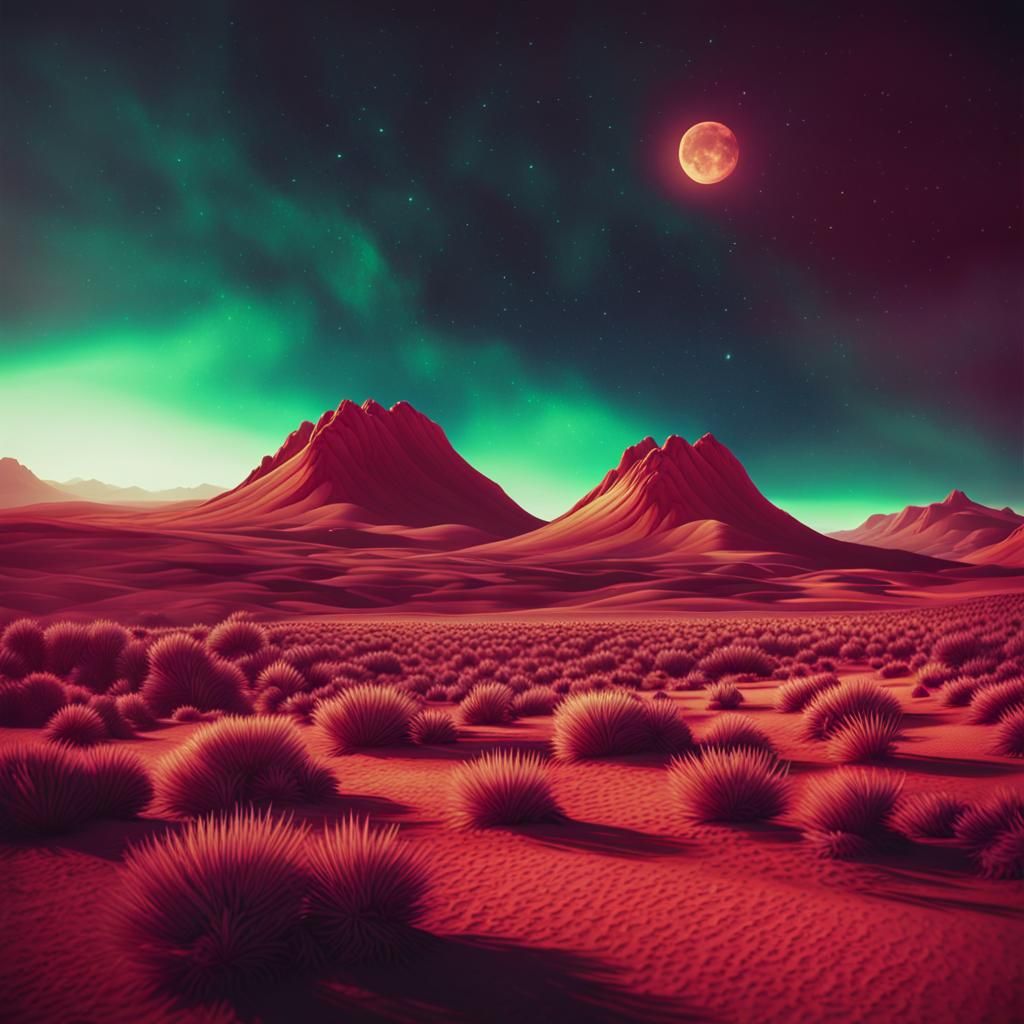 Glowing Otherworldly Landscape in Cinematic Style