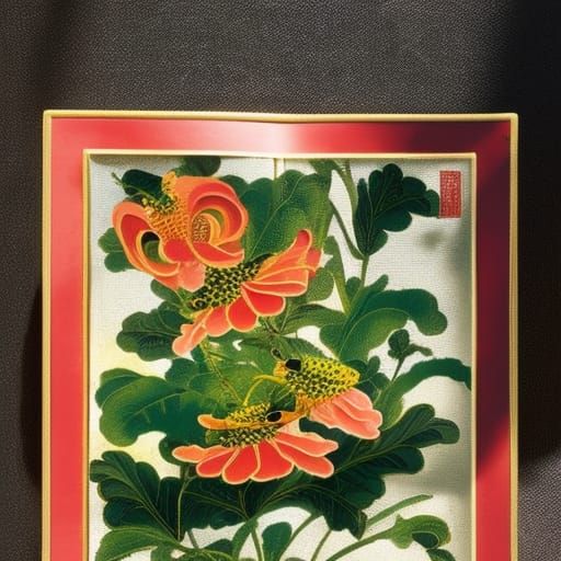 Bee on Flower: Enamel and Gouache Baroque Painting