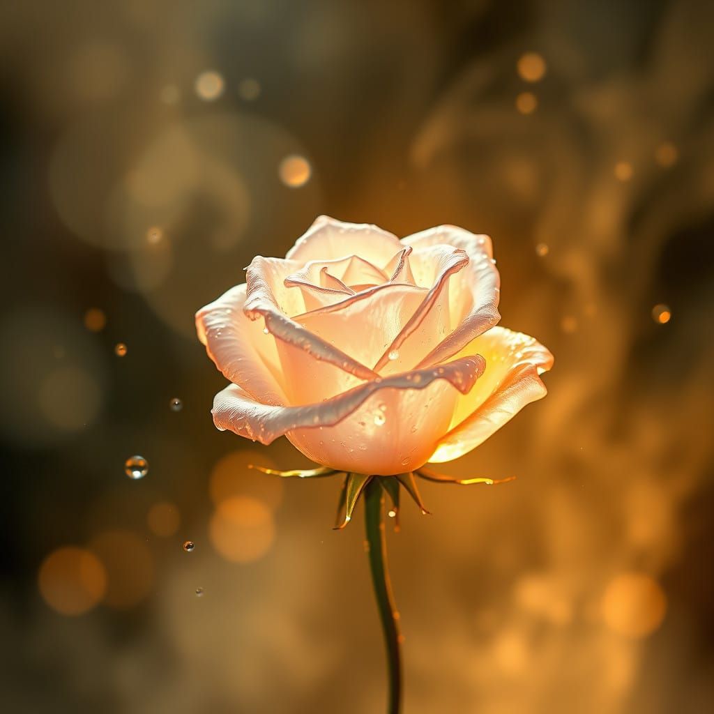 Ethereal Crystal Rose Radiates Wonder