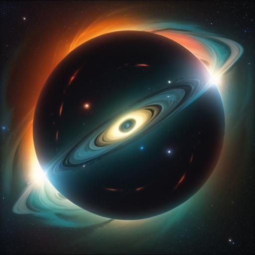 Saturn's Rings in Orbit: A Cosmic Art Concept