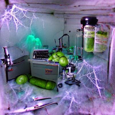 Vintage Frankenstein Laboratory Digital Rendering