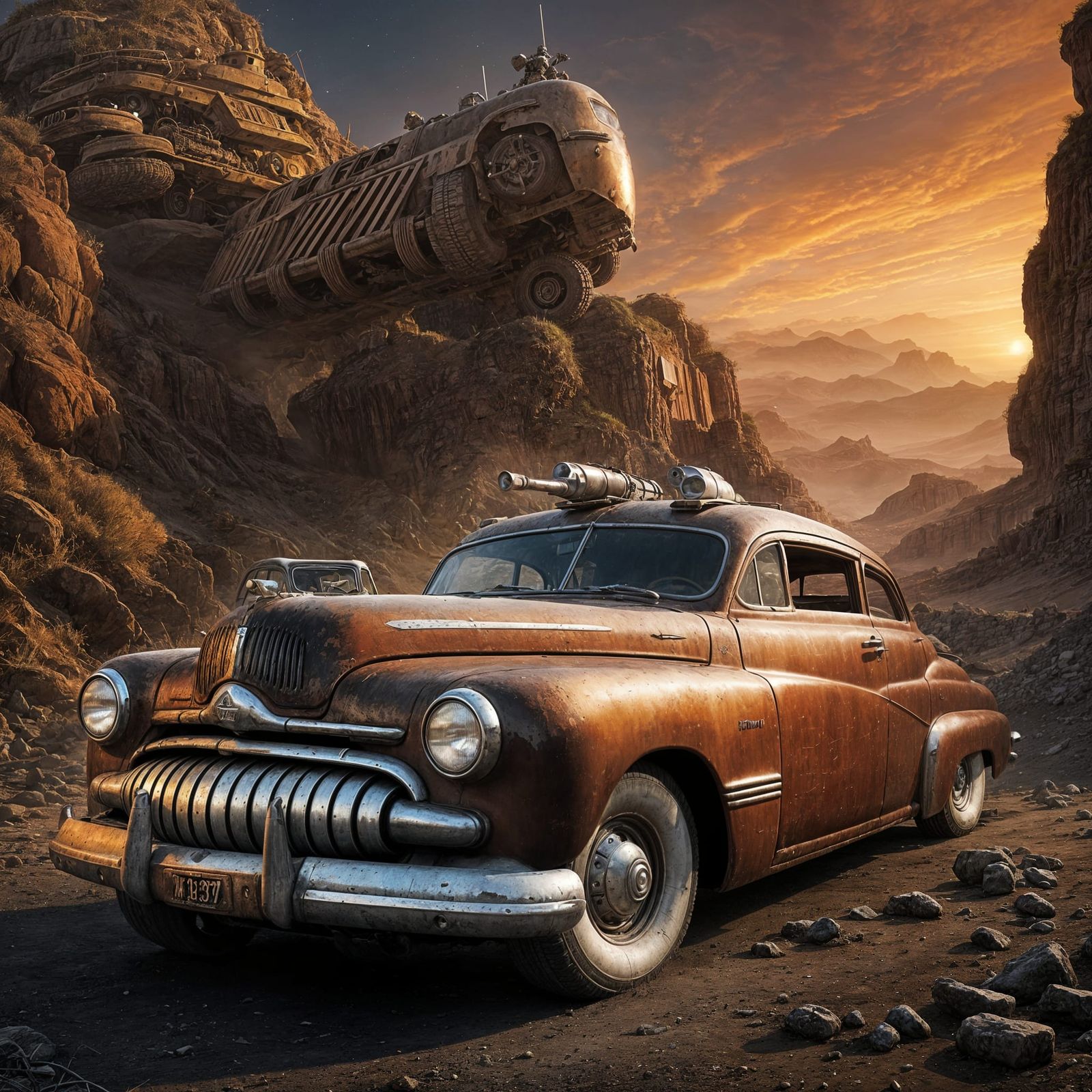 Armored 1949 Mercury with Rockets Concept Art