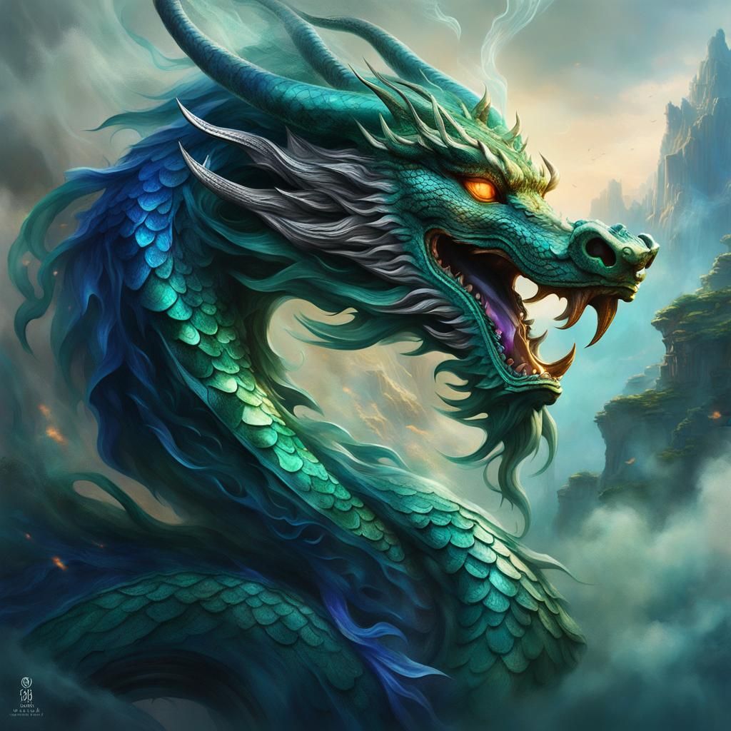 Mythical Dragon Head in Fantasy Concept Art