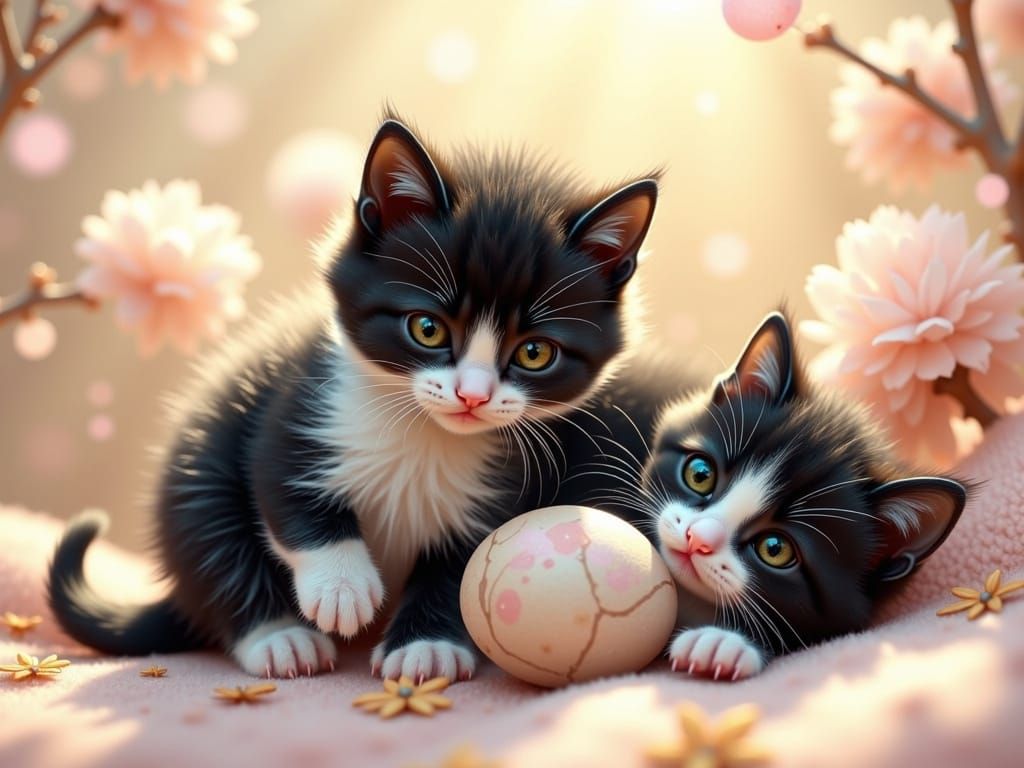 Whimsical Kittens in Dreamy Landscapes