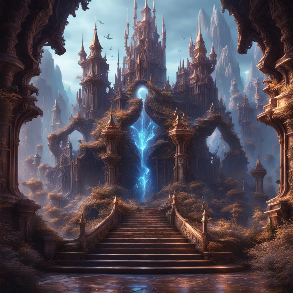 Fantastical Crystal Castle Concept Art in 8K