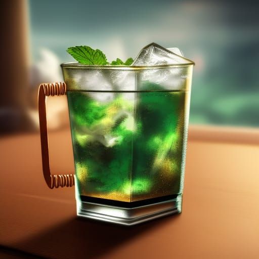 Iced Mint Julep at Kentucky Derby, Hyperdetailed