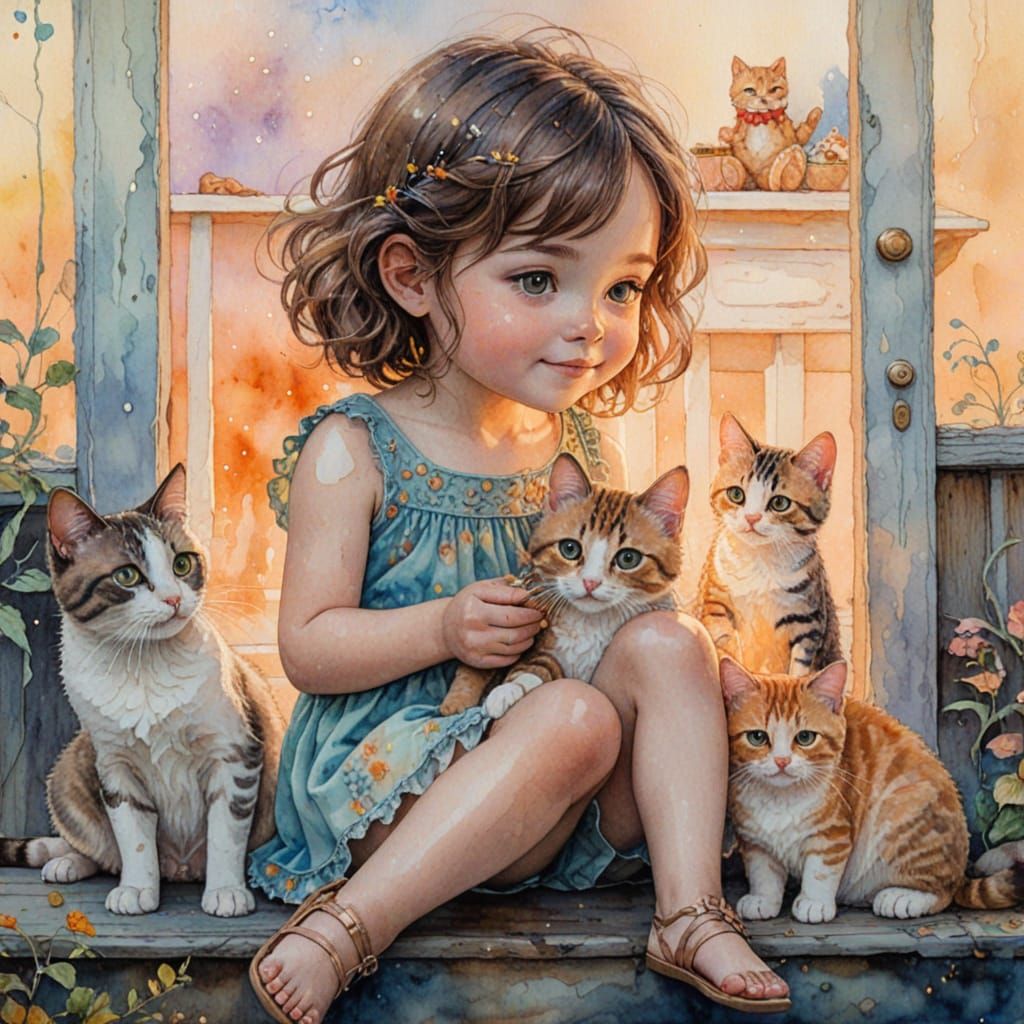 Surreal Whimsy Scene Depicts Childhood Wonder in Pastel Colo...
