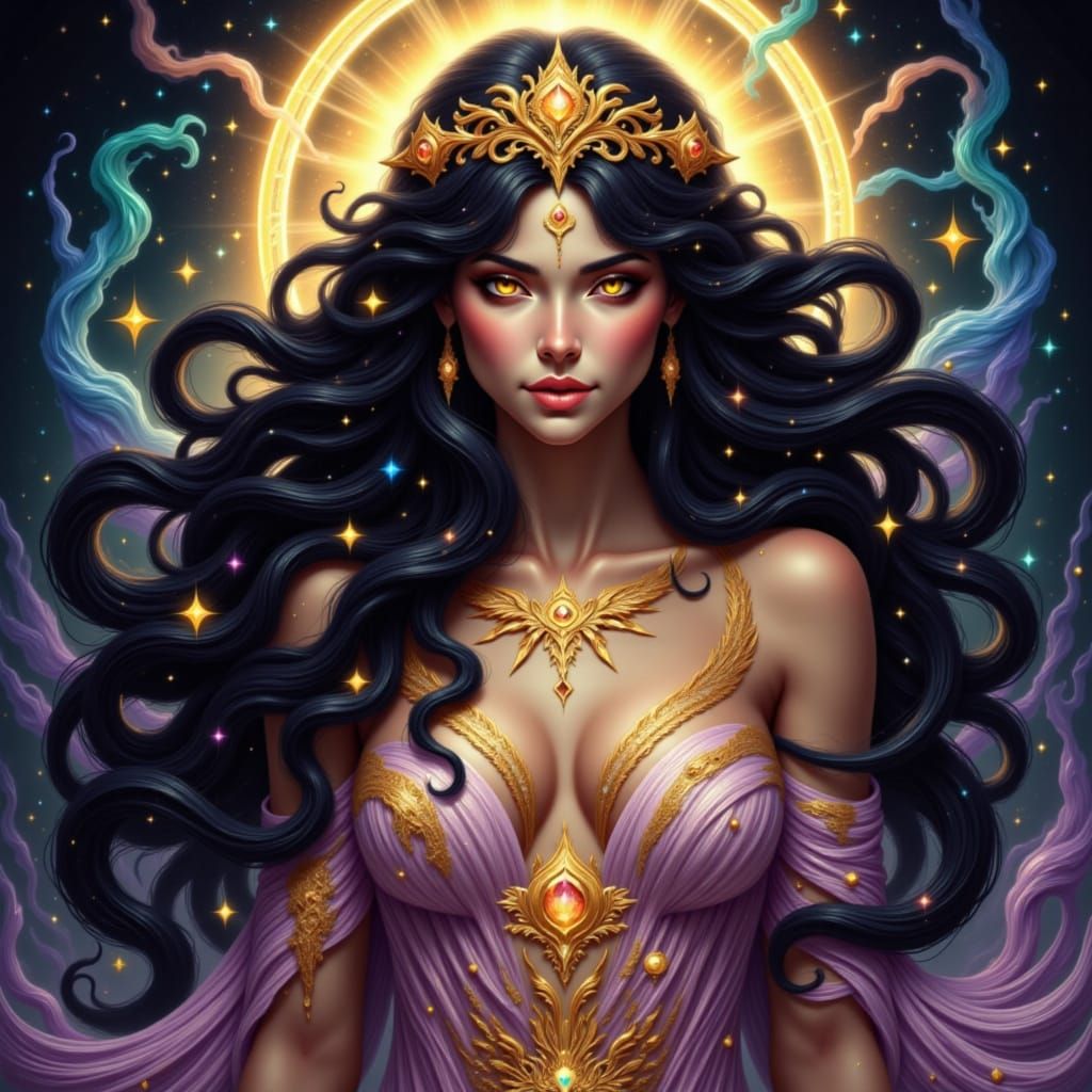Ethereal Goddess Inanna Radiates Eternal Love and Power