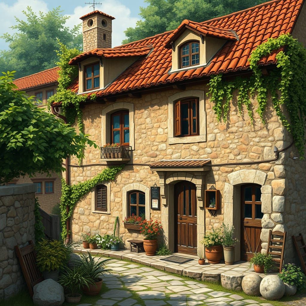 Quaint Village House in Realism Style
