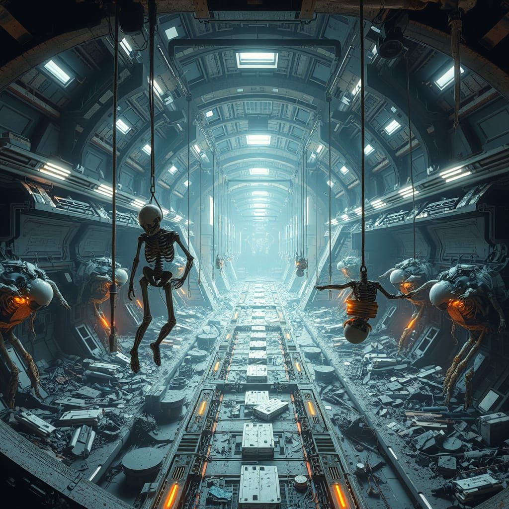 Cosmic Catastrophe: Twisted Spacestation in Ruin