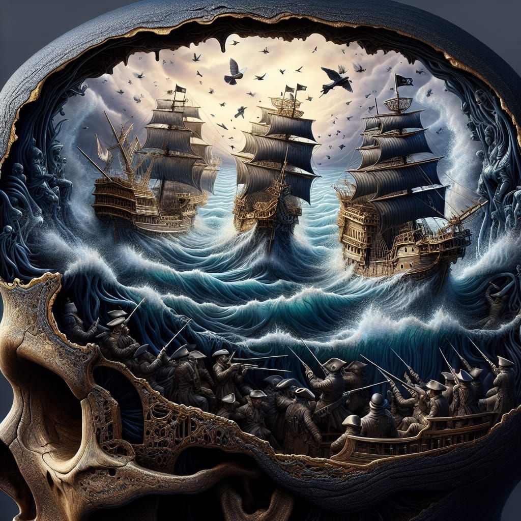 Vast Oceanic Mindscapes in a Skull Observatory