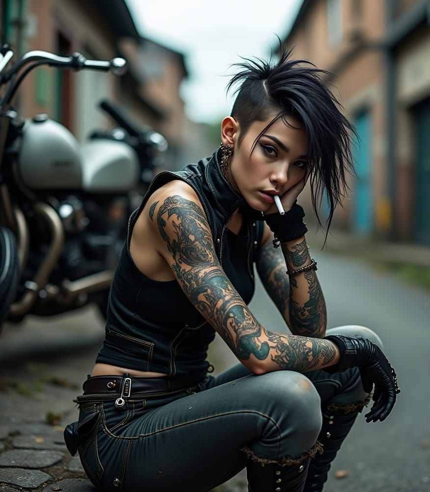 Grungy Fairy Portrait in Gritty Alley