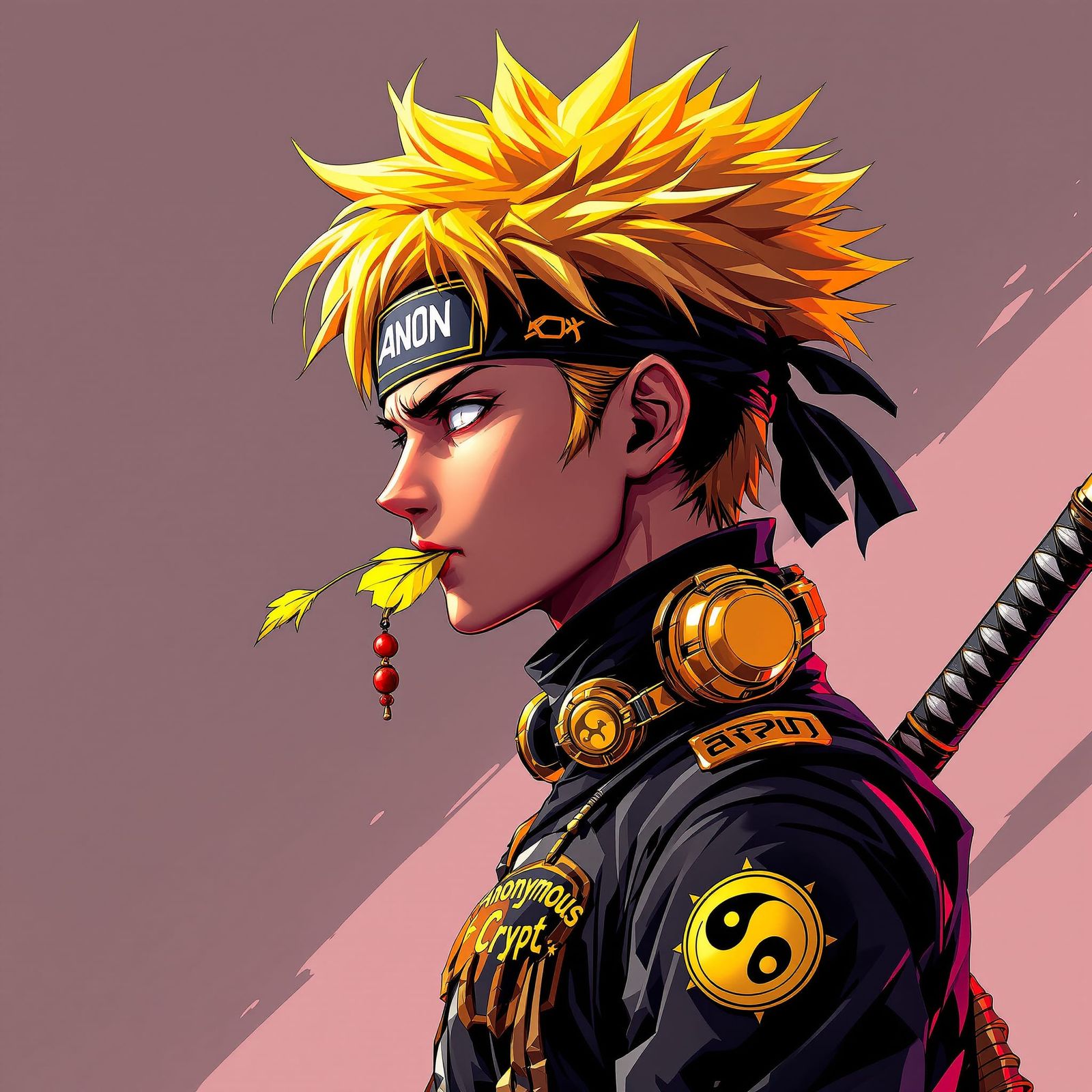 Modern Samurai Portrait in Anime Style