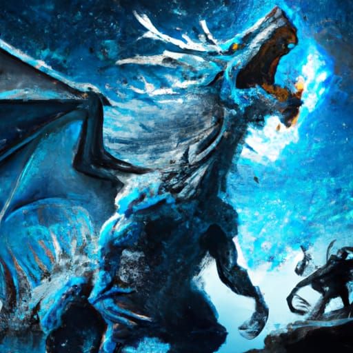 Ice Dragon: Dark Fantasy Art in 8k Resolution