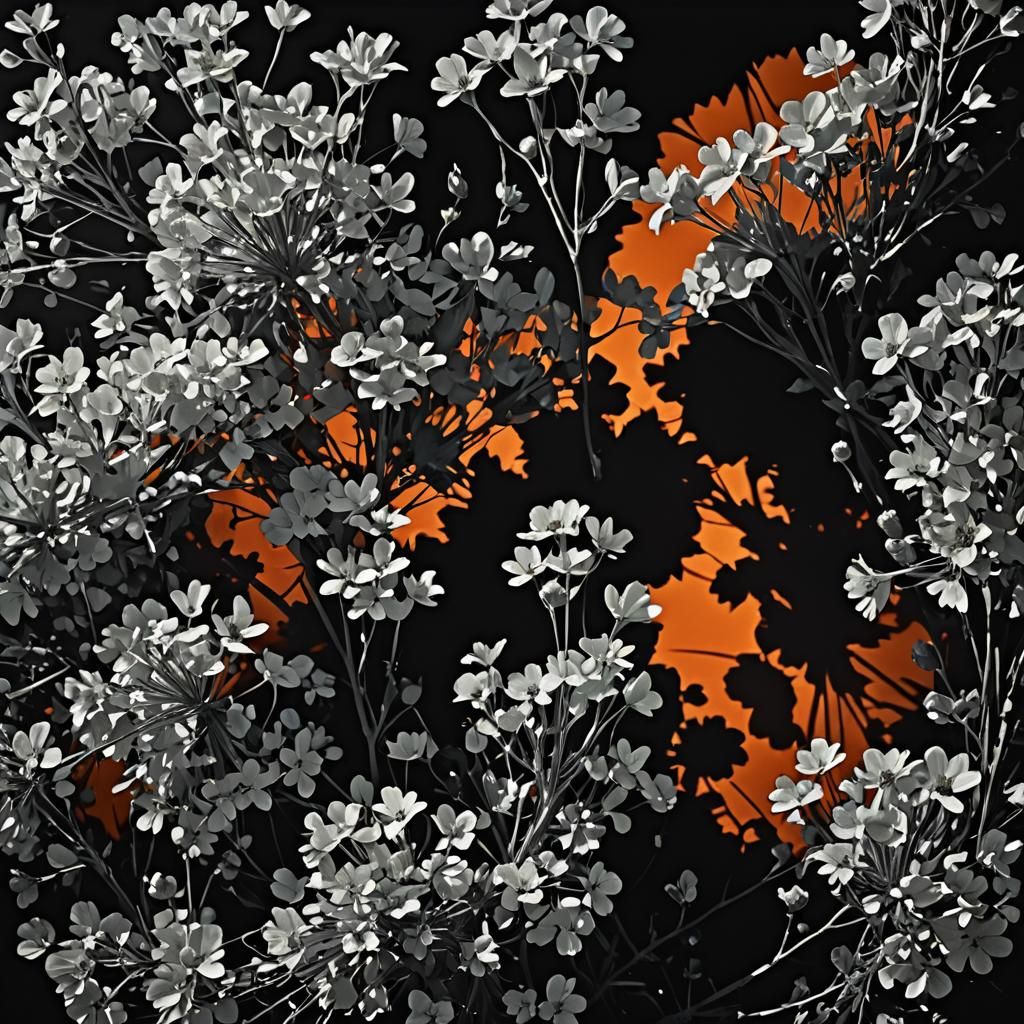 Abstract Rayograph: Flowers in Dreamlike Light