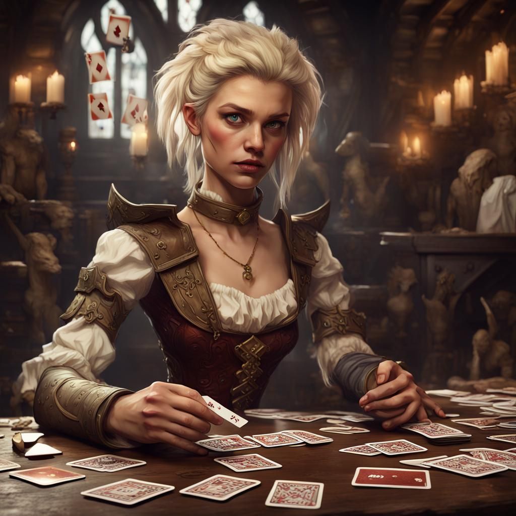 Blond Gambler in Tavern: Fantasy Concept Art