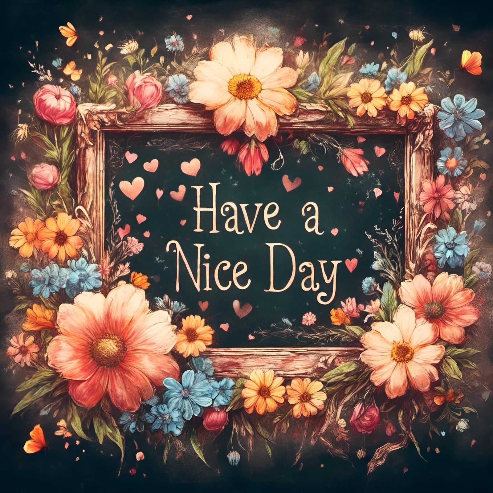 Chalkboard Sign Wishes a Nice Day