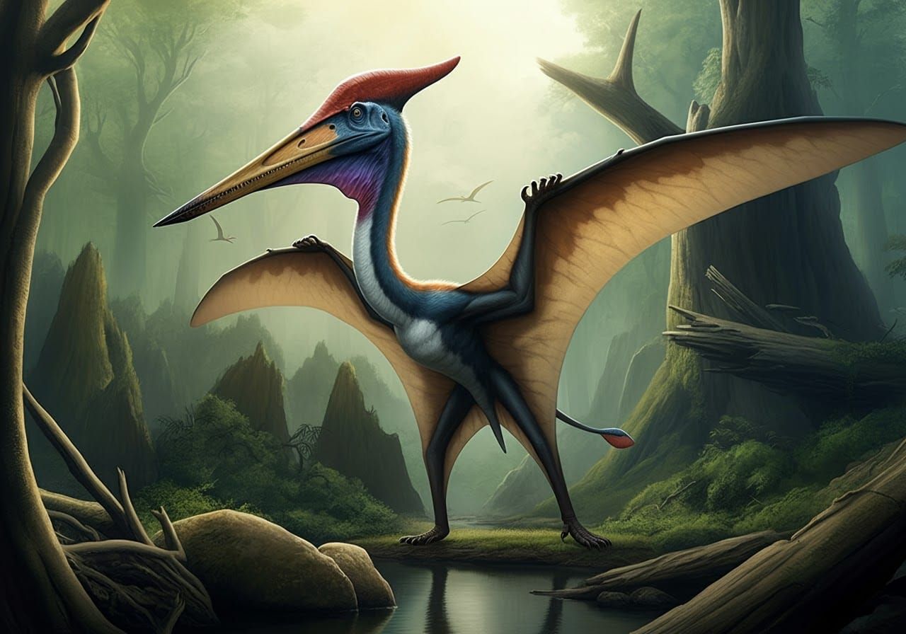 Majestic Quetzalcoatlus Northropi Soars Through the Skies in...