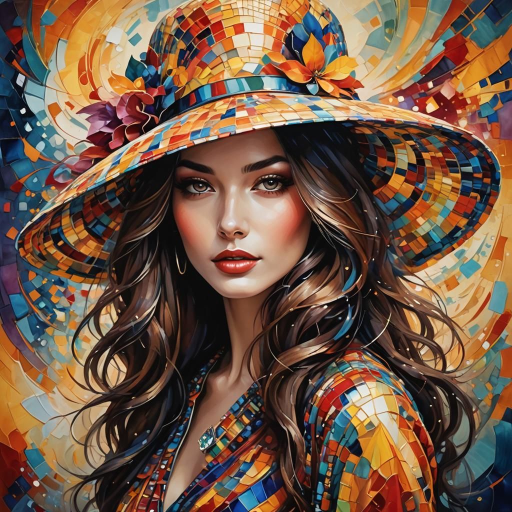 Radiant Girl Portrait with Sparkling Light and Textures