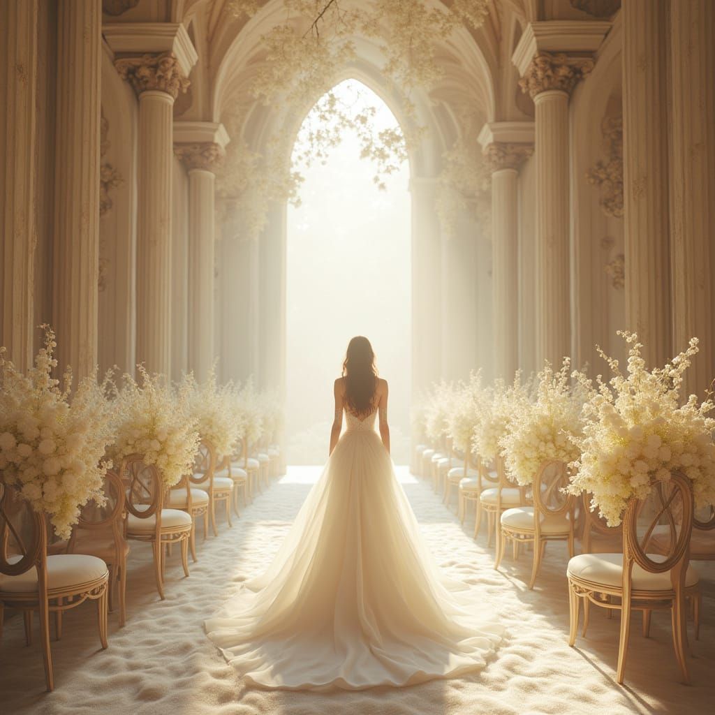 Fairytale Bride in Castle with Ethereal Lighting