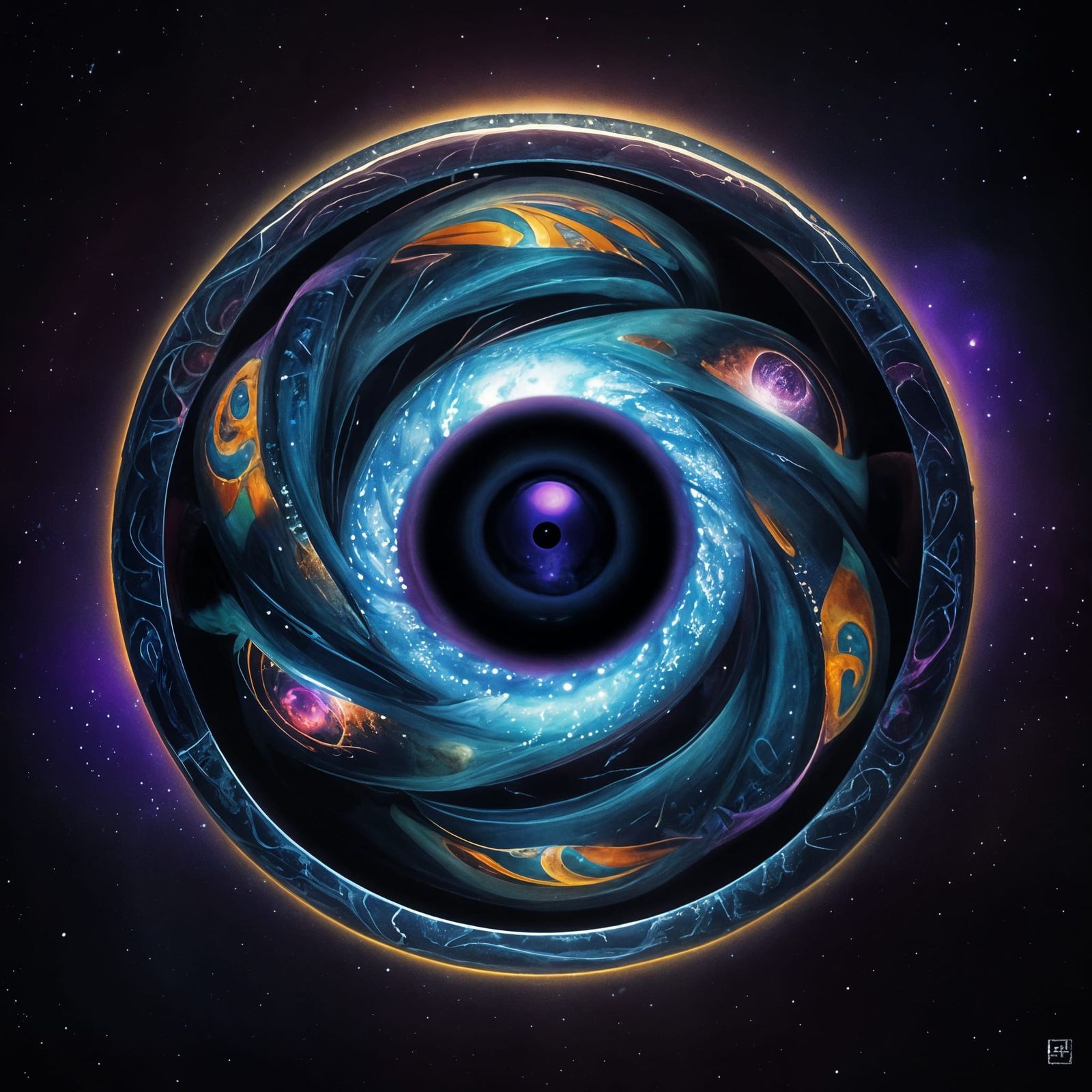 A sentient nebula takes the form of a colossal eye, gazing out into the vast expanse of the universe, its pupil a swirli...
