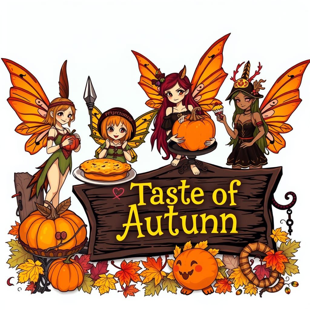 Gothic Fairies Celebrate Autumn with Dragon