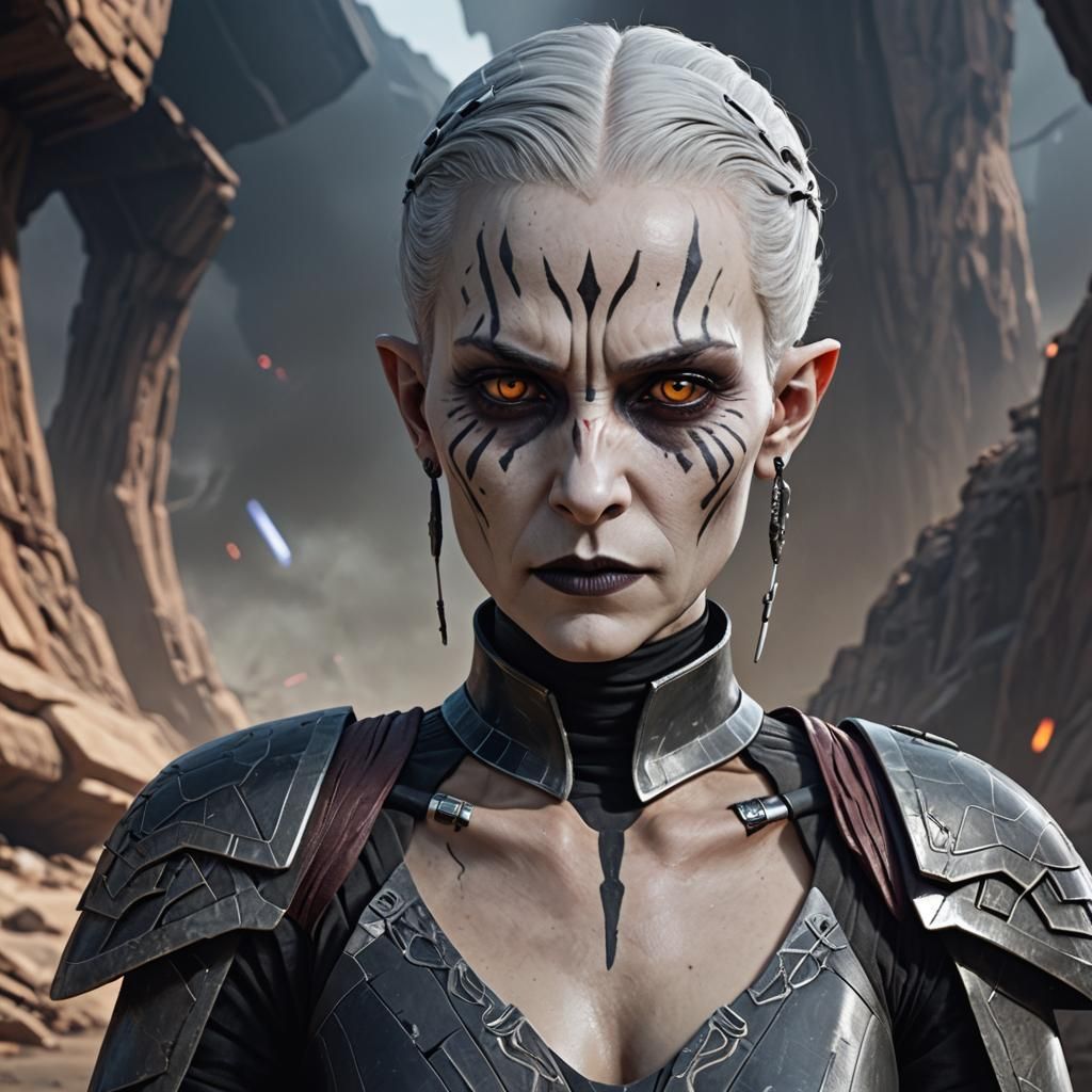 Asajj Ventress Character Portrait in Detailed Matte Painting