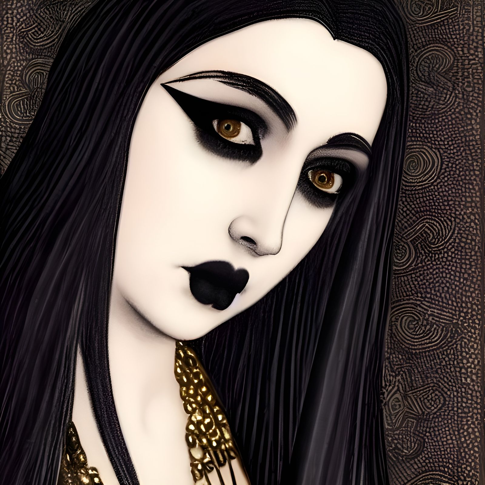 Goth Girl in Early Christian Illuminated Manuscript Style