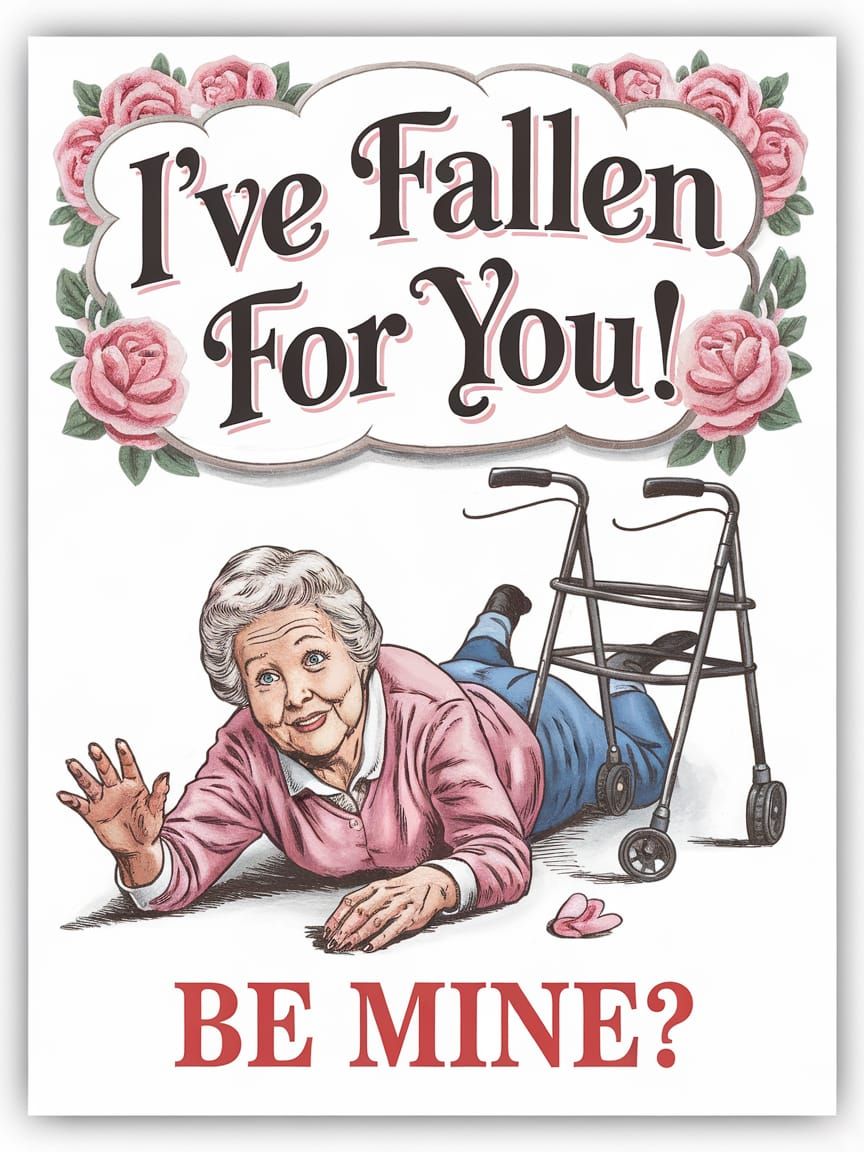 Elderly Woman Expresses Love with Humorous Valentine's Day C...