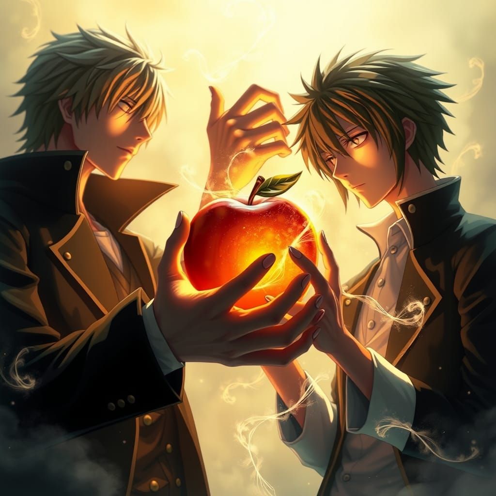 Light and Ryuk with Death Note in 3D Anime Style