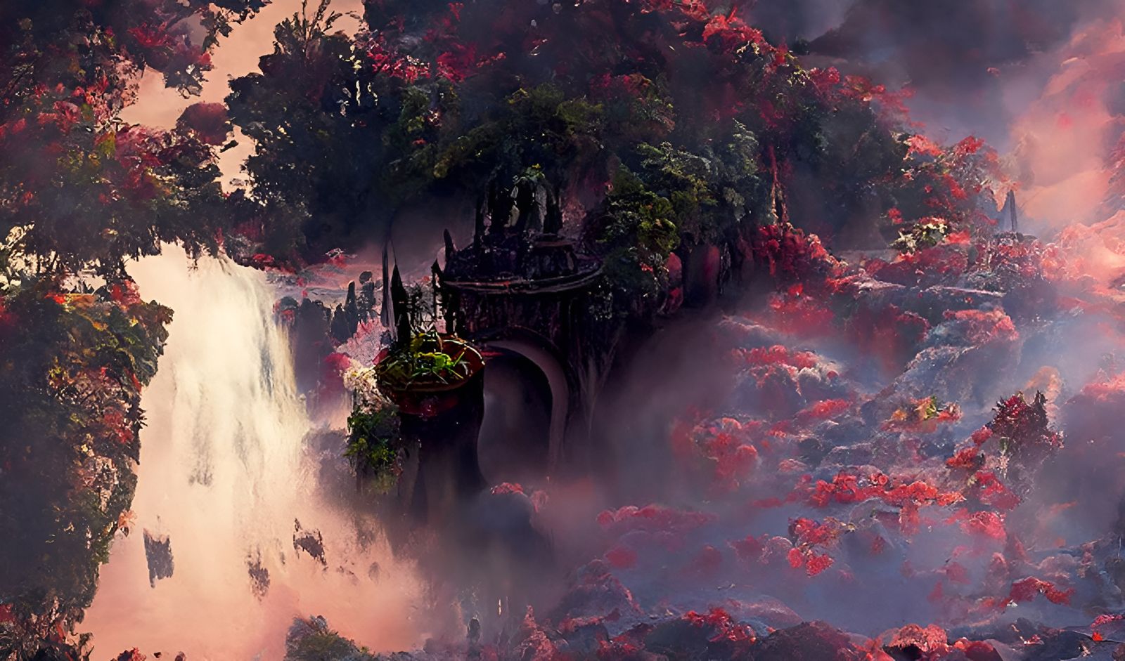 Alice in Wonderland Landscape in Hyperreal Digital Painting