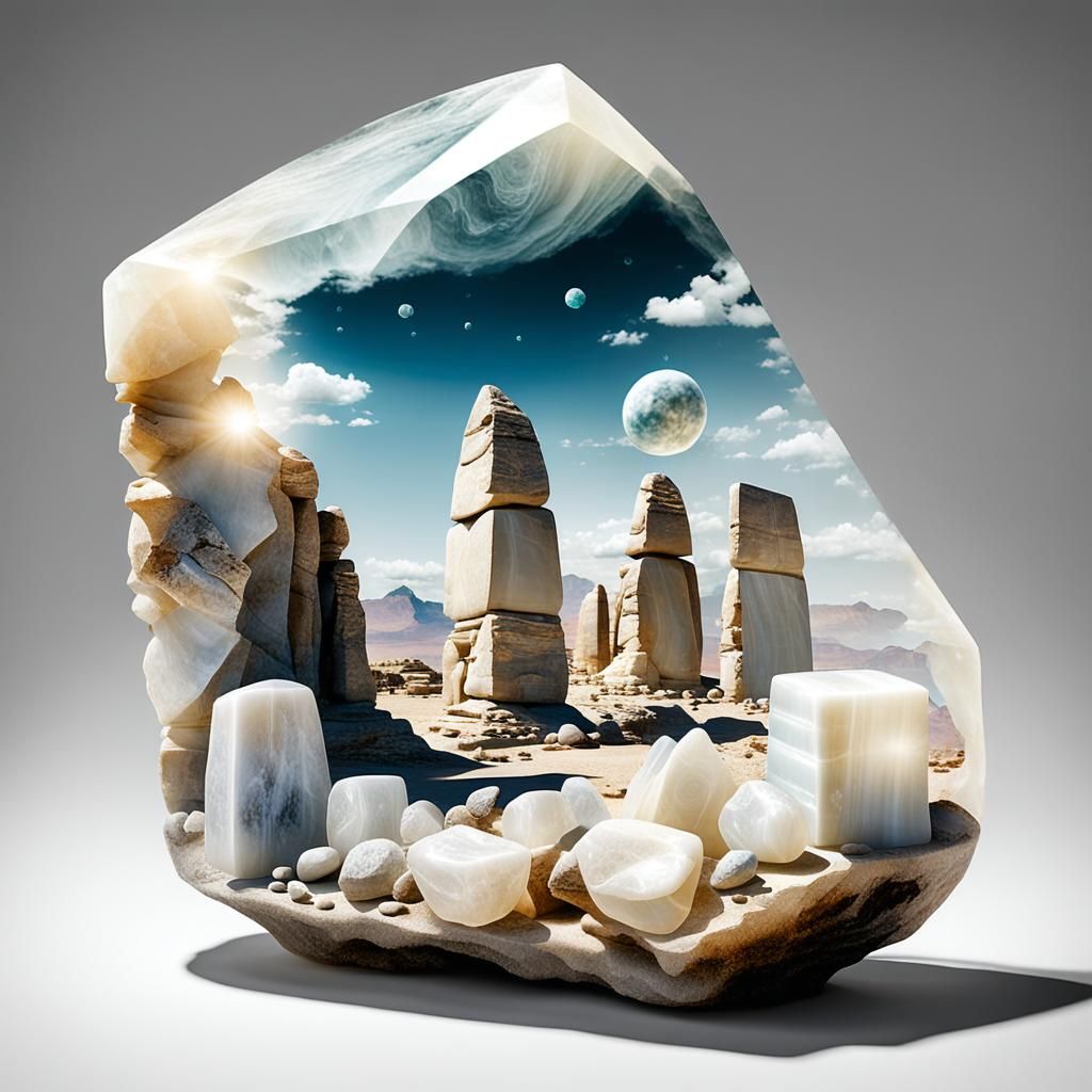 Alabaster Pyramid with Volumetric Lighting