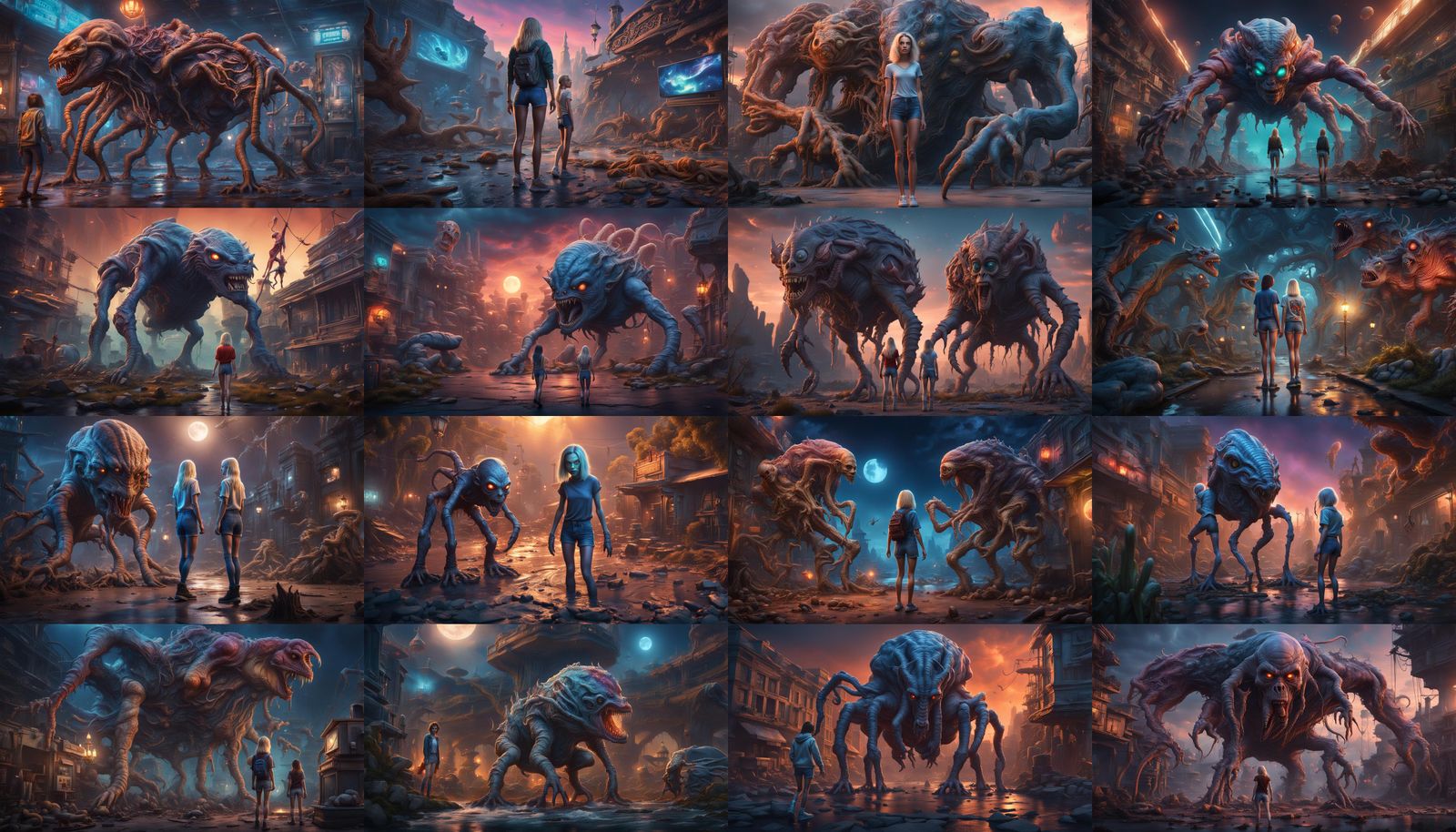 Surreal Alien World with Brunette and Blonde