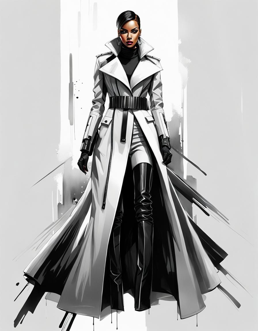 Techno Futuristic Trench Coat I - JUggernaut Edition v2