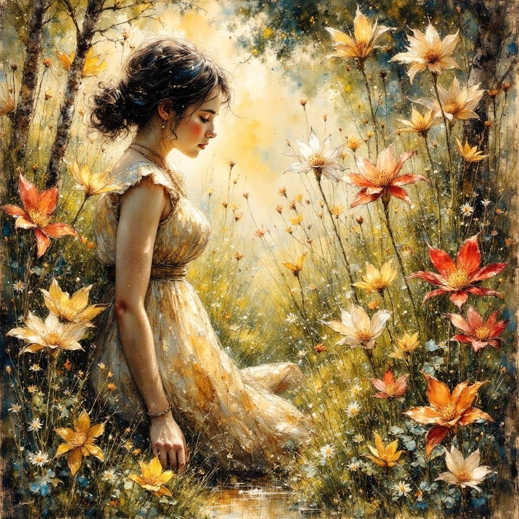 Lilly of the Valley Spring in Comic Book Style