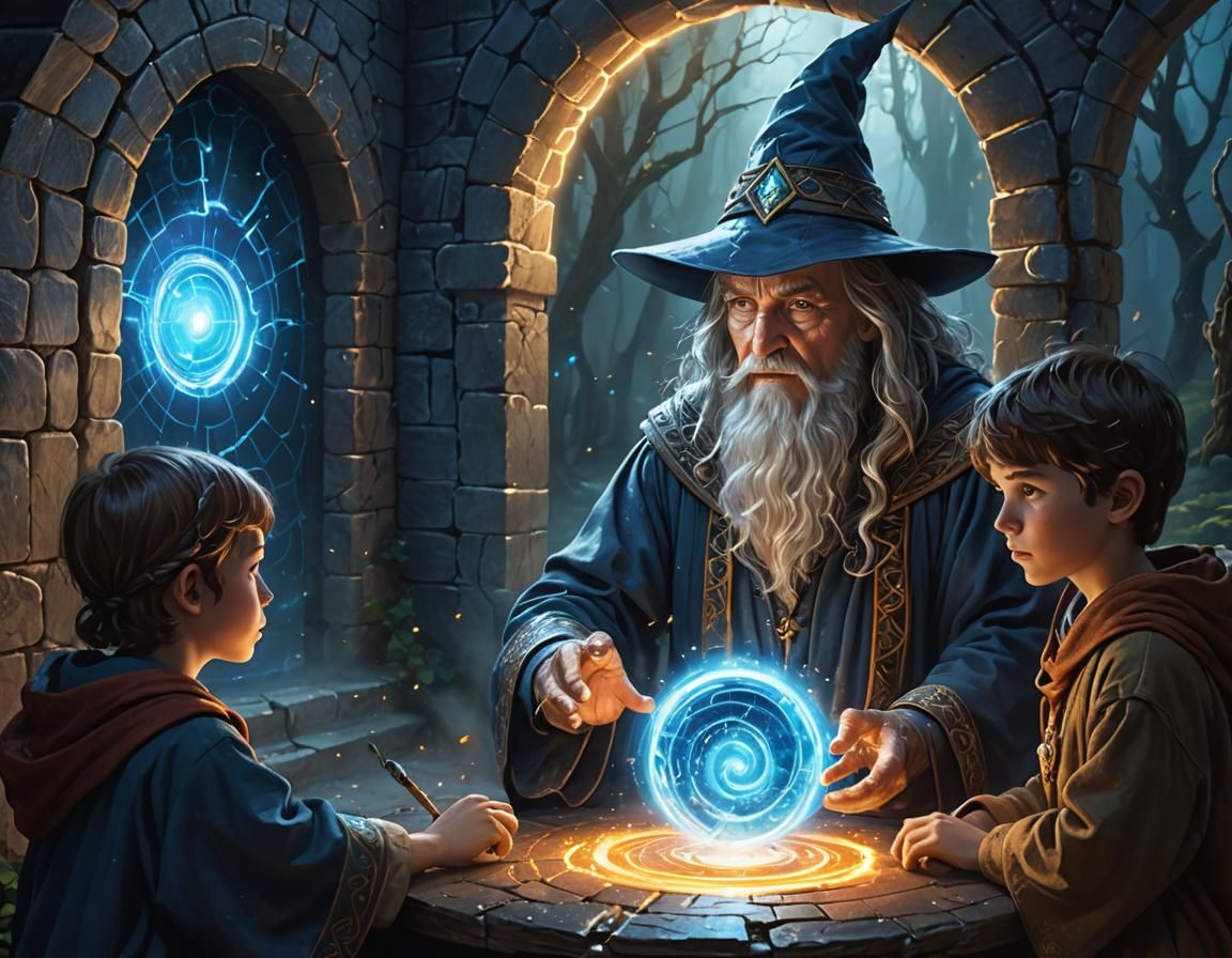 Wizard Teaches Students to Open Magic Portal