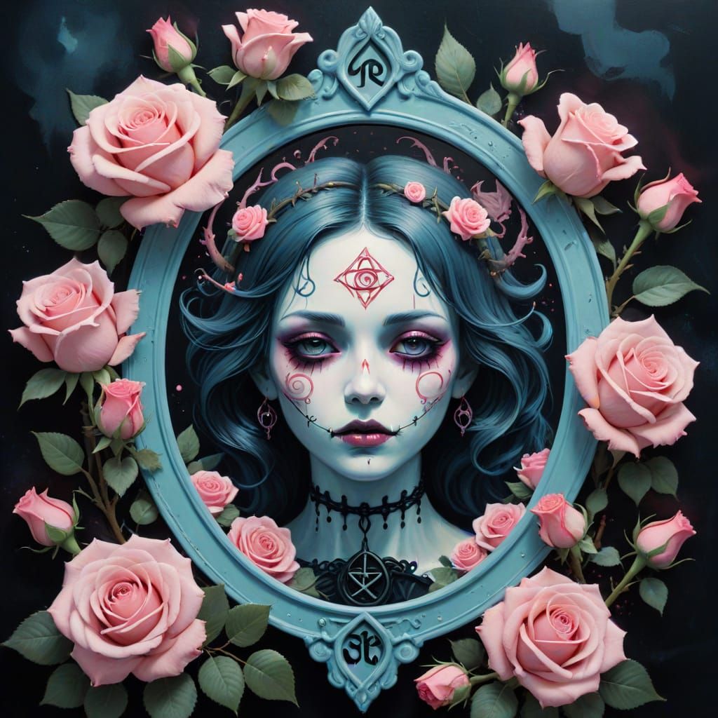 Pastel Goth Roses in Dreamy Pop Surrealism