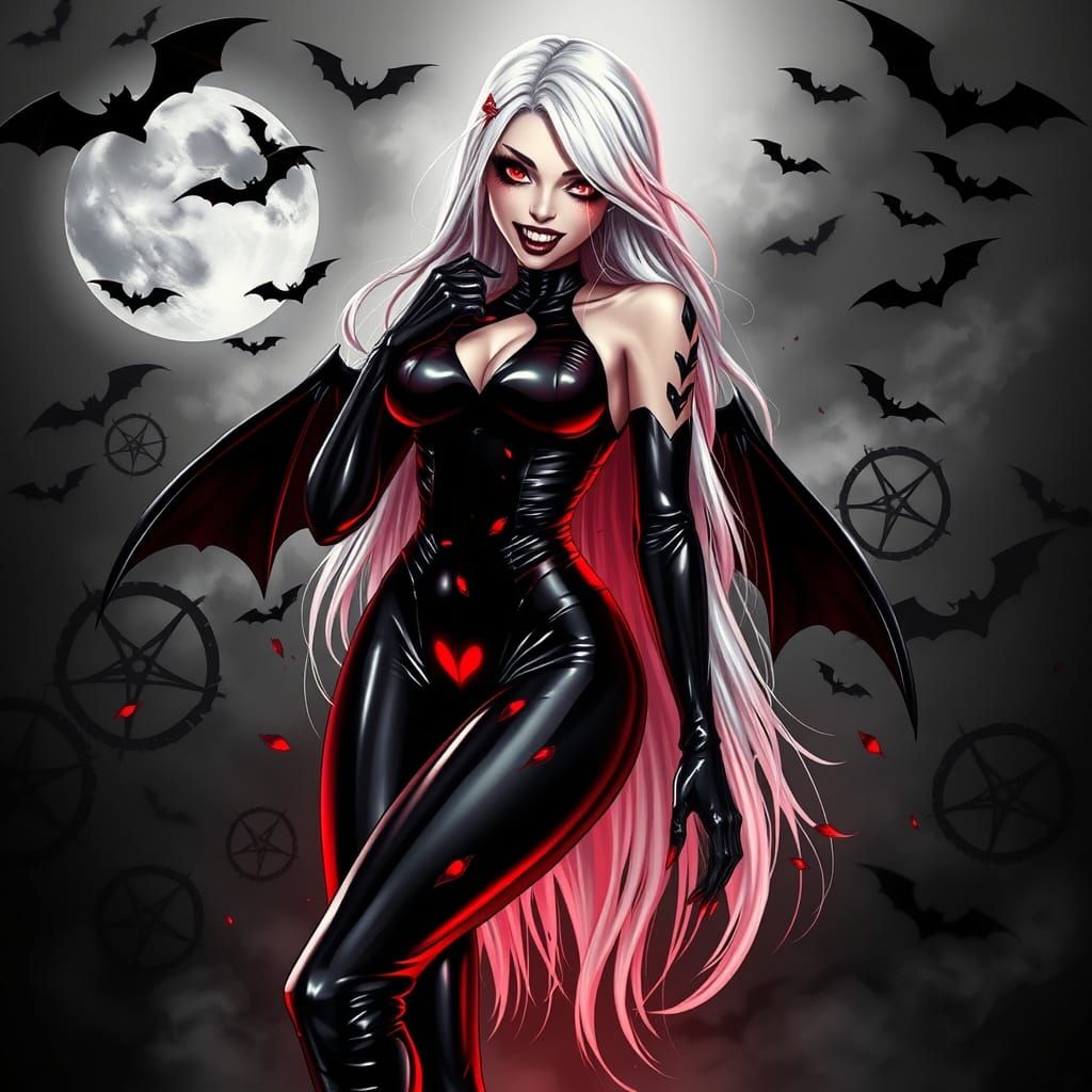 Surreal Vampire Goddess in Hyperrealistic Digital Art