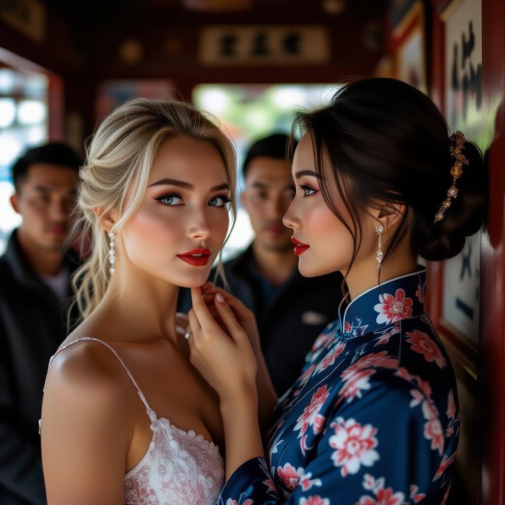 Russian Woman in Chinese Brothel, Realistic Portrait